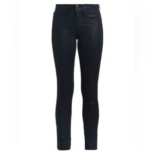 FRAME Denim Le Skinny de Jeanne Midrise in Noir Coated / Black Coated Wash